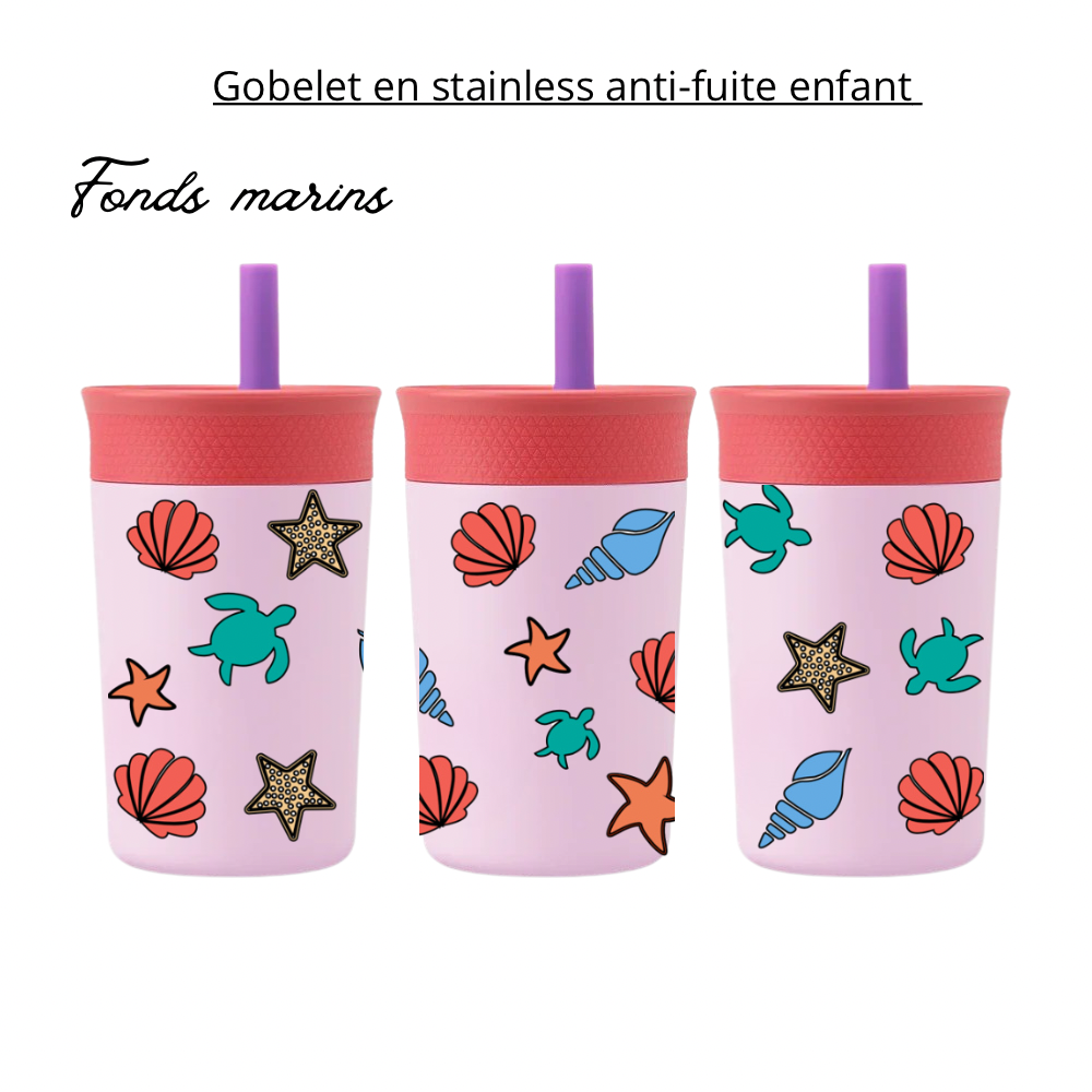 Gobelet 12 oz anti-fuite en stainless pour enfants